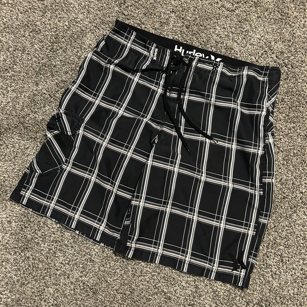 Hurley Black and Gray Swim Shorts
